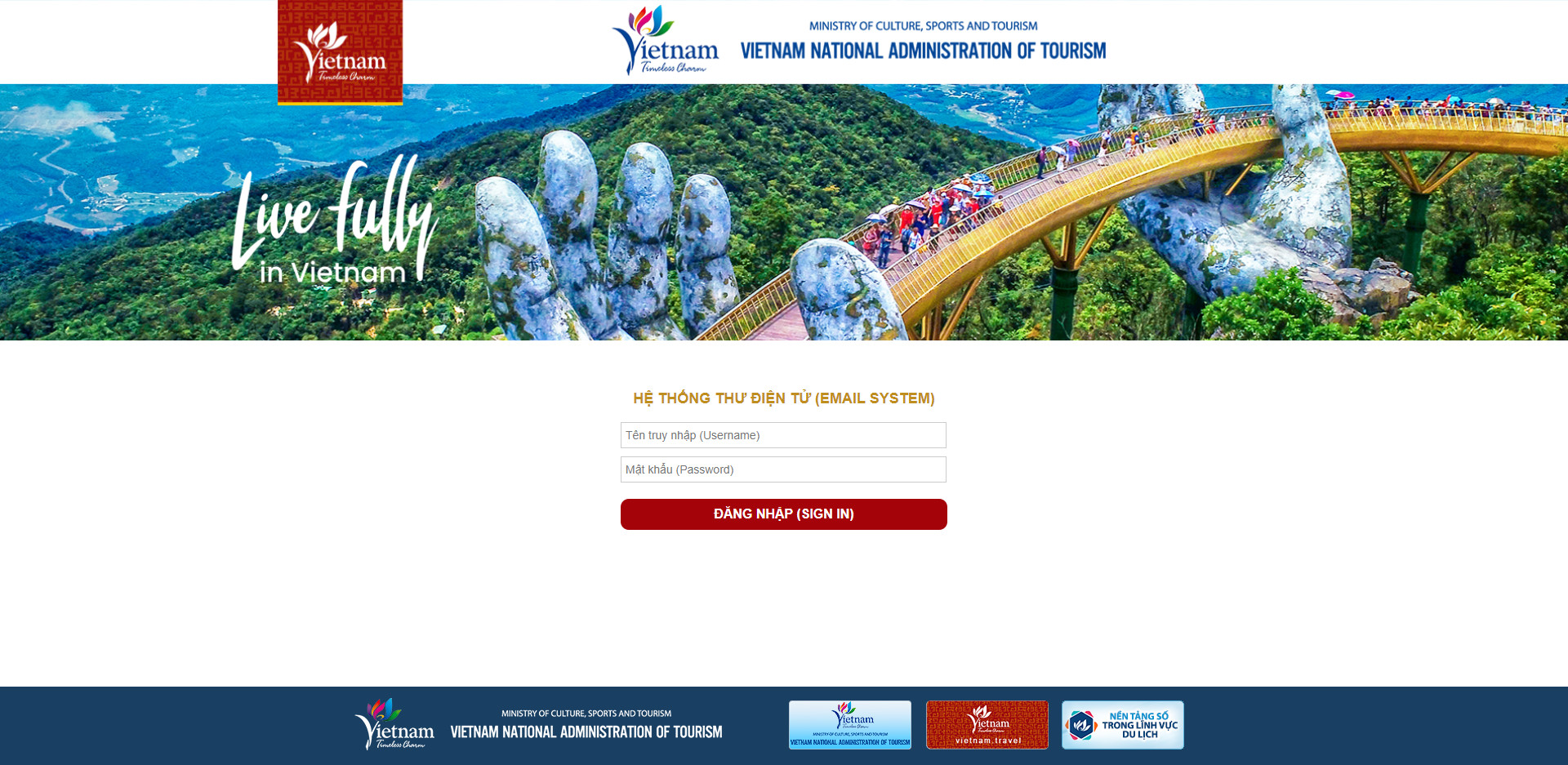 Giao diện Email xúc tiến quảng bá du lịch Việt Nam